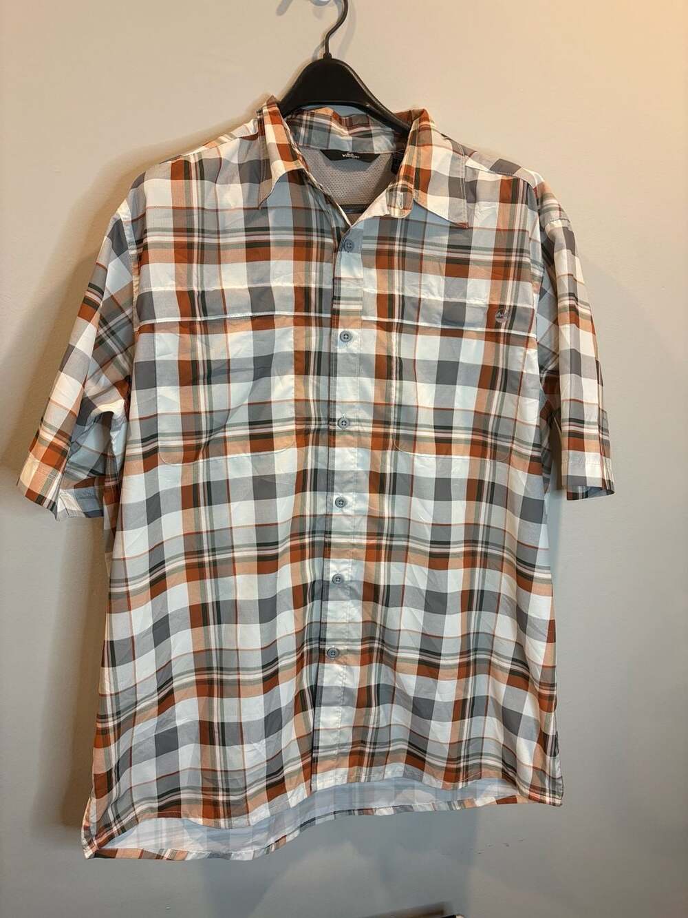 Wrangler Men's Short Sleeve Plaid Button Down Shirt Size Large